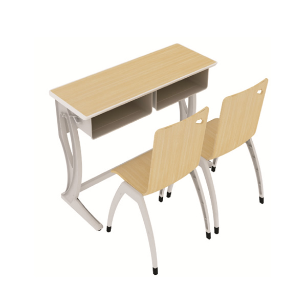 Two-Person Aluminum Alloy Desk and Chair Set