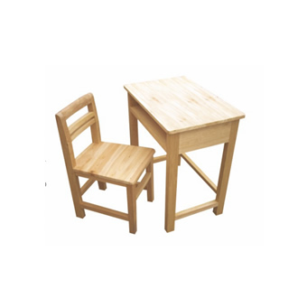 Solid wood table with chair
