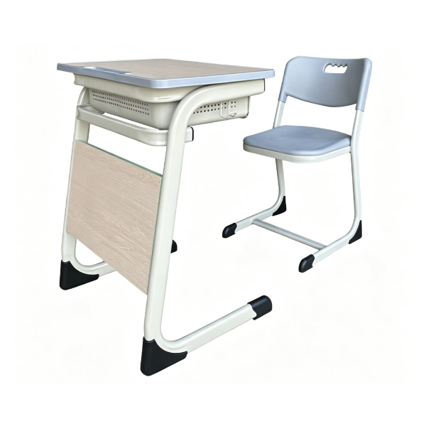 School Desk and Chair Set with Privacy Panel for Primary and Secondary Students