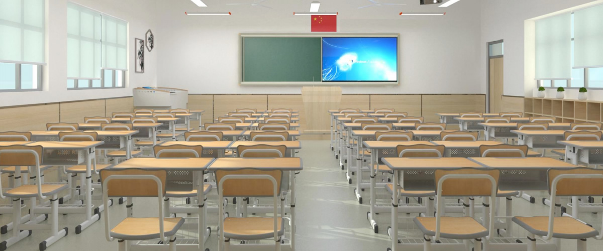 School classroom desks and chairs