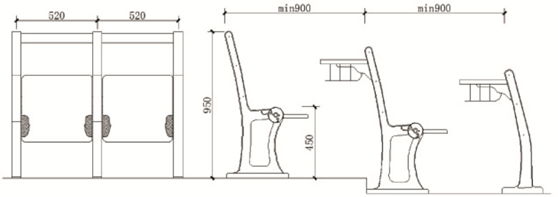 Lecture hall seating dimensions