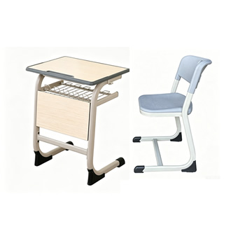 School desks and chairs with modesty panels