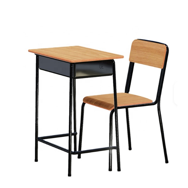 Metal School Desk with Chair