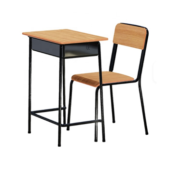 Metal School Desk with Chair